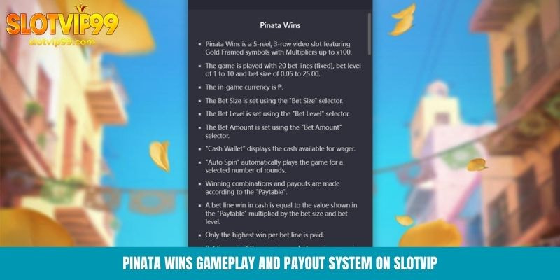 Pinata Wins’s gameplay and payout system on Slotvip