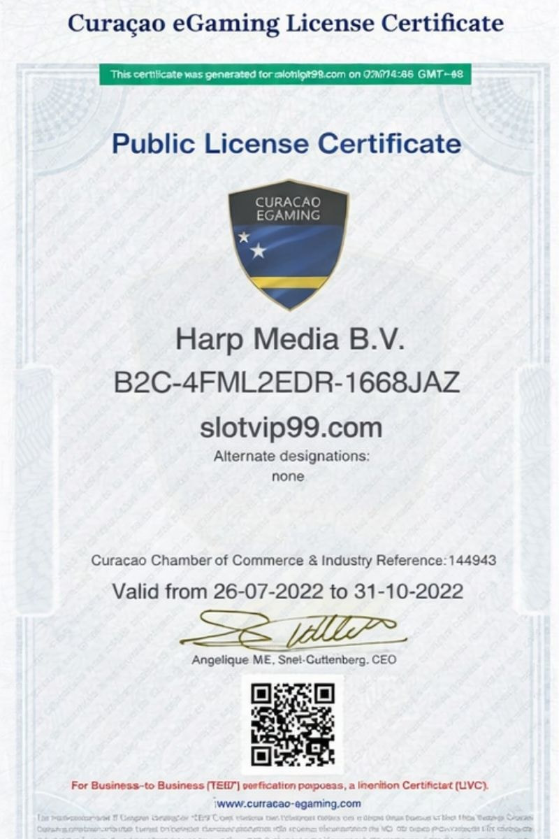 Slotvip Curacao Betting License