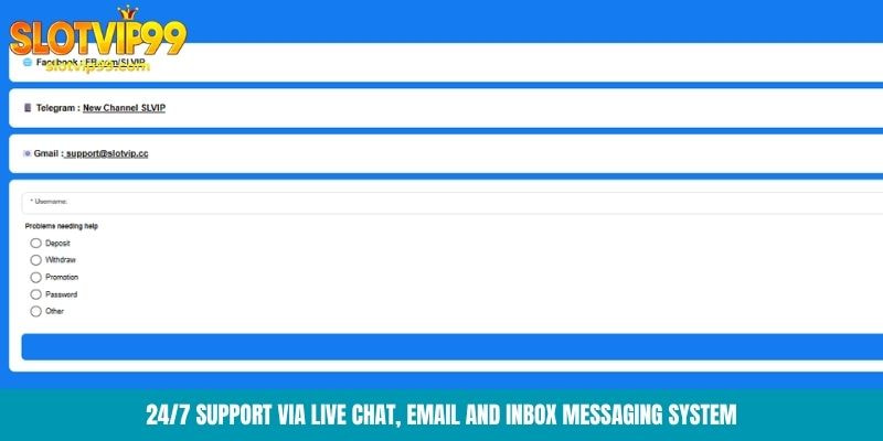 24/7 support via live chat, email and inbox messaging system