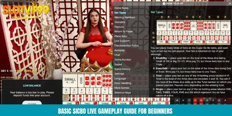 Basic sicbo live gameplay guide for beginners 