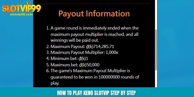 How to play keno slotvip step by step