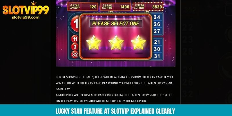 Lucky star feature at Slotvip explained clearly
