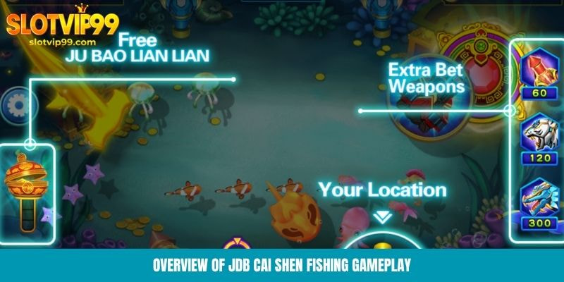 JILI Jackpot Fishing 2: Fish Hunting With 720x Rewards Overview of JDB Cai Shen fishing gameplay