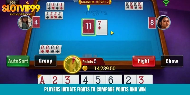 Players initiate fights to compare points and win