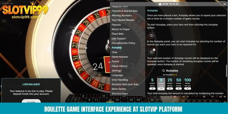 Roulette game interface experience at Slotvip platform 