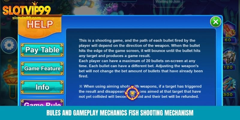 Rules and gameplay mechanics fish shooting mechanism