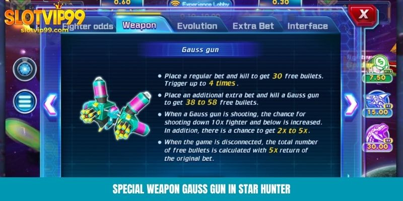Special weapon Gauss Gun in Star Hunter
