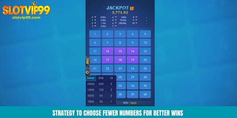 Strategy to choose fewer numbers for better wins