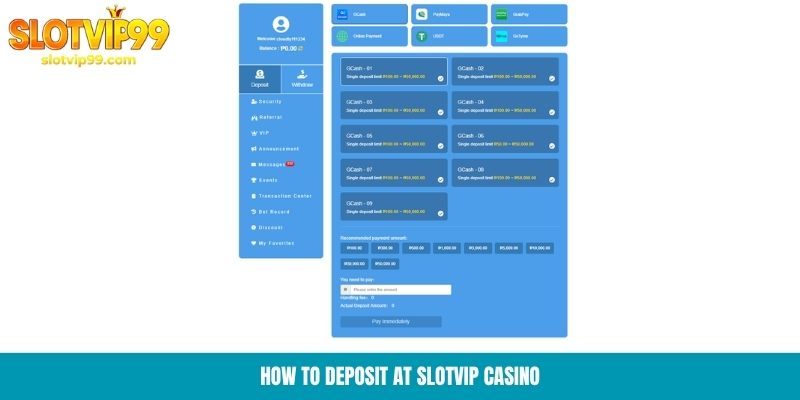 Slotvip How to deposit at Slotvip casino