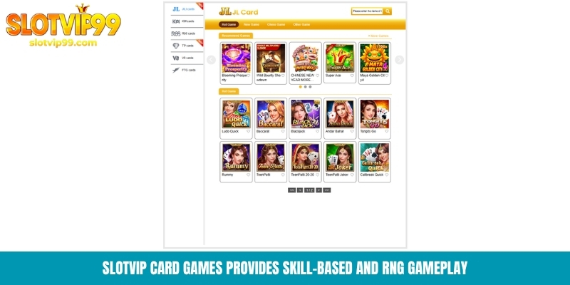 Slotvip Slotvip Card Games provides skill based and RNG gameplay